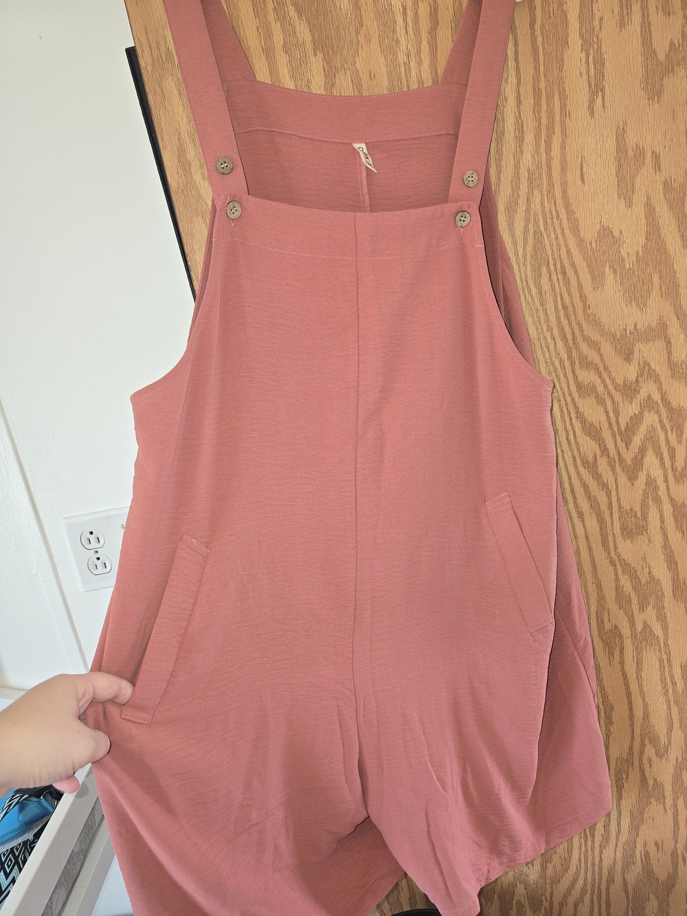 Women's Pink Overalls Romper - Dusty Rose